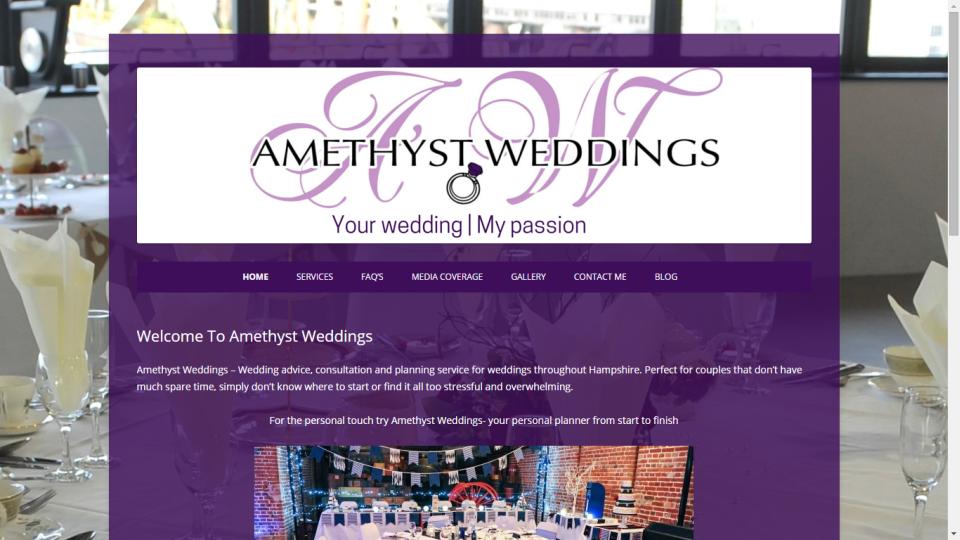 Website Design for Amethyst Weddings